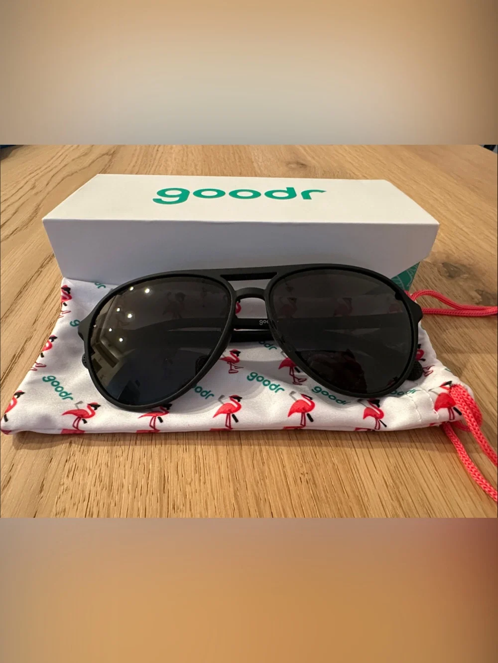 goodr Men's Black Aviator Sunglasses - Polarized Lens